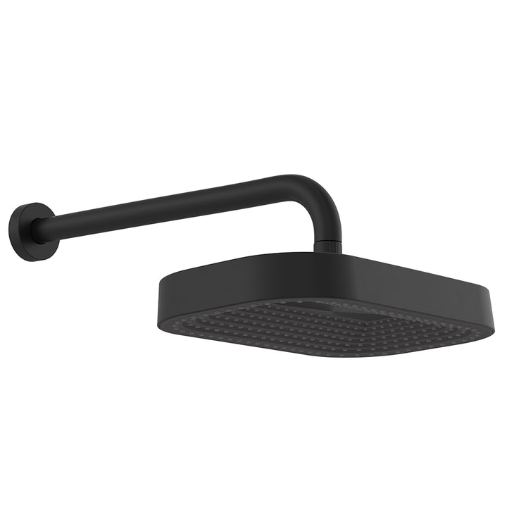 Kuro Shower Arm Set, Soft Square Head - Matte Black