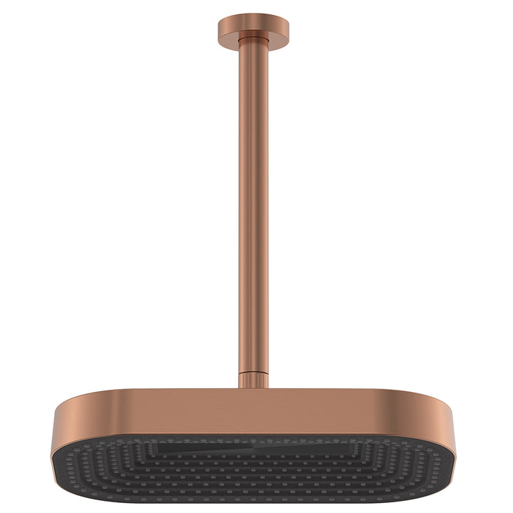 Kuro Shower Dropper Set, Soft Square Head - Brushed Copper