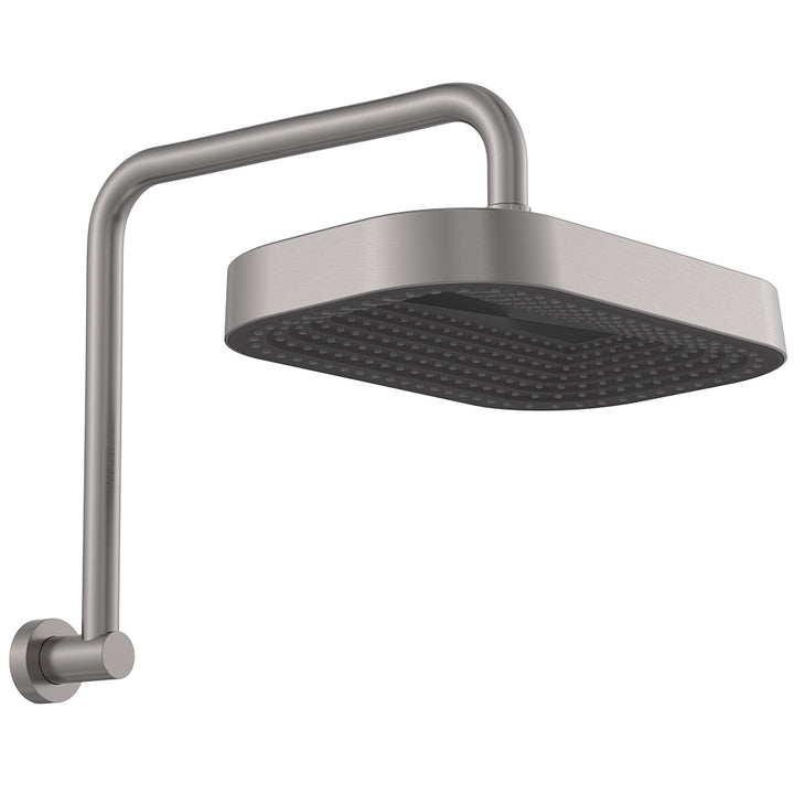 Kuro Gooseneck Shower Arm Set, Soft Square Head - Gun Metal