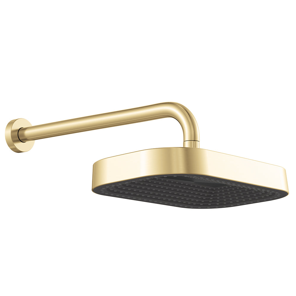 Kuro Shower Arm Set, Soft Square Head - Urban Brass