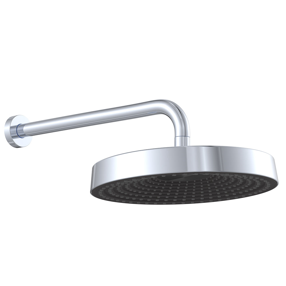 Kuro Shower Arm Set, Round Head - Chrome