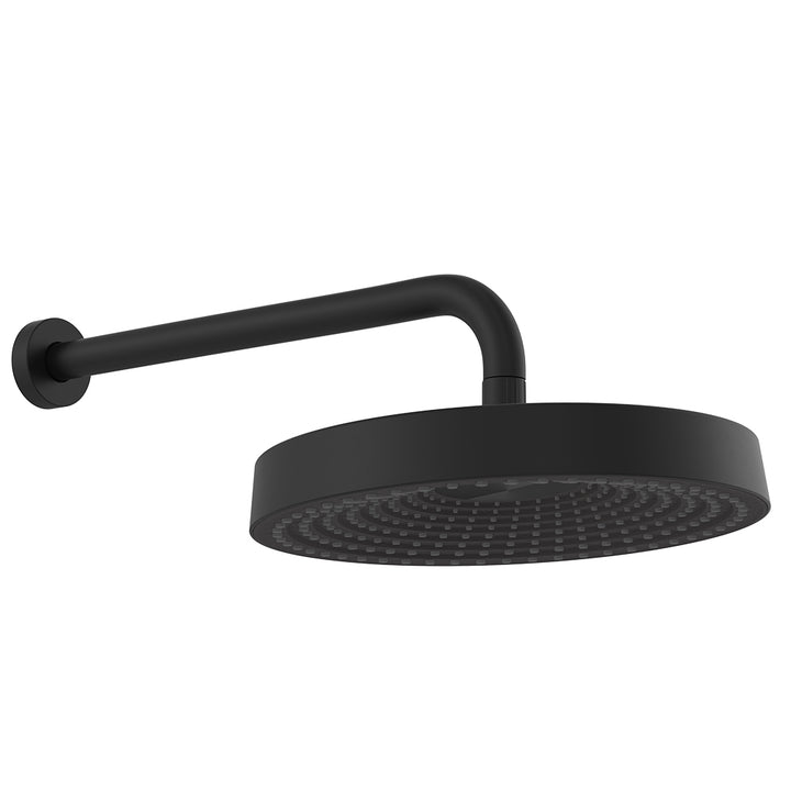 Kuro Shower Arm Set, Round Head - Matte Black