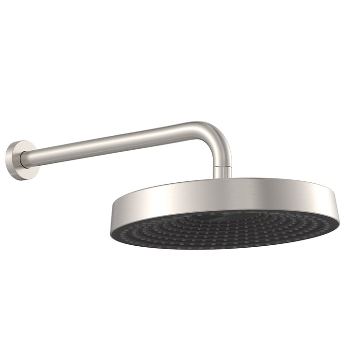 Kuro Shower Arm Set, Round Head - Brushed Nickel