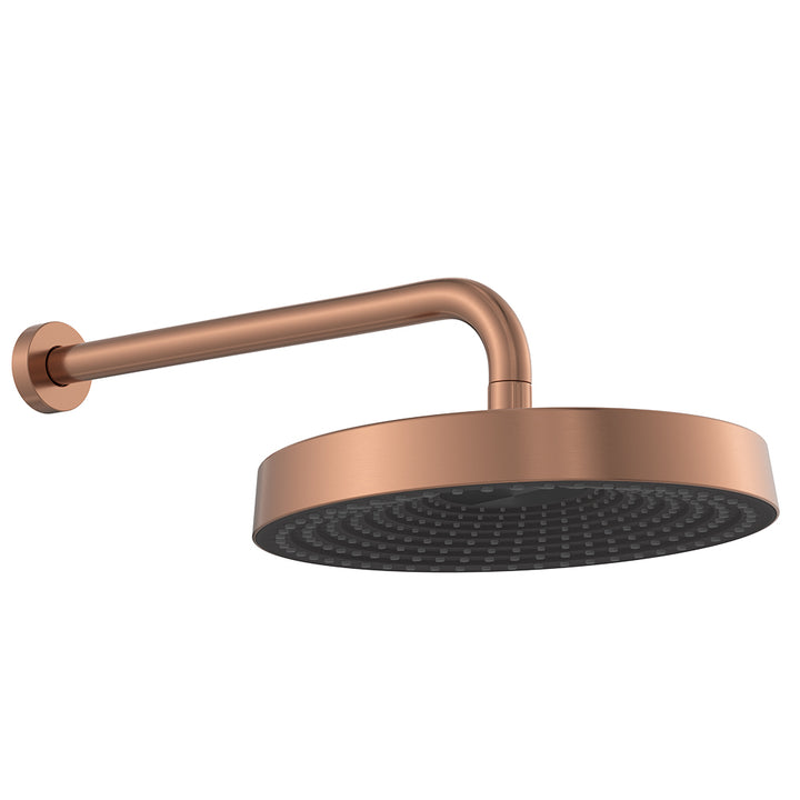 Kuro Shower Arm Set, Round Head - Brushed Copper