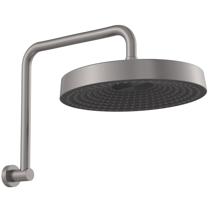 Kuro Gooseneck Shower Arm Set, Round Head - Gun Metal