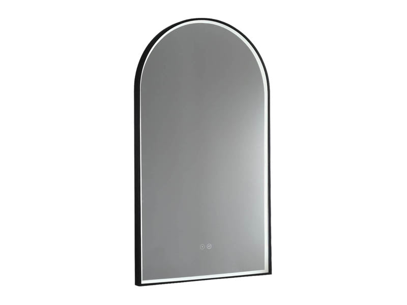 Arch LED Mirror with Demister and Portable Magnifier Manhattan Black product view 3