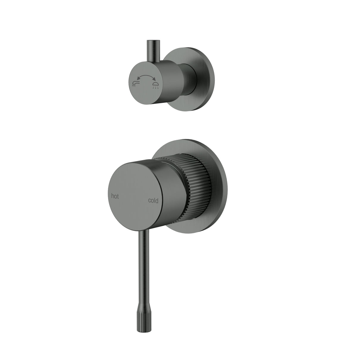 Linie Wall Diverter Mixer Trim Kit with Separate Cover Plate - Gun Metal