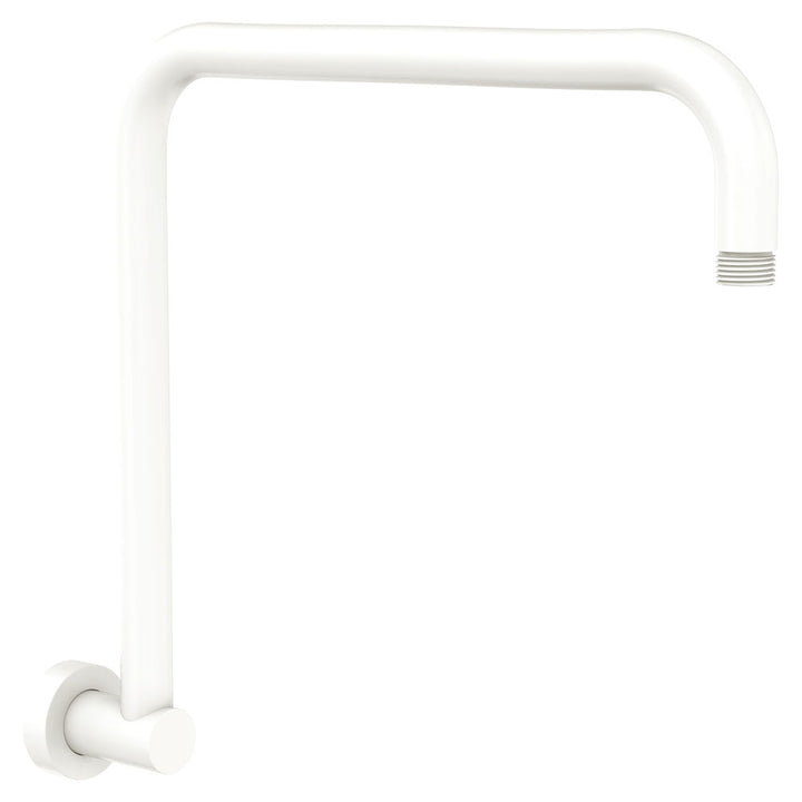 Round Fixed Gooseneck Shower Arm - Matte White