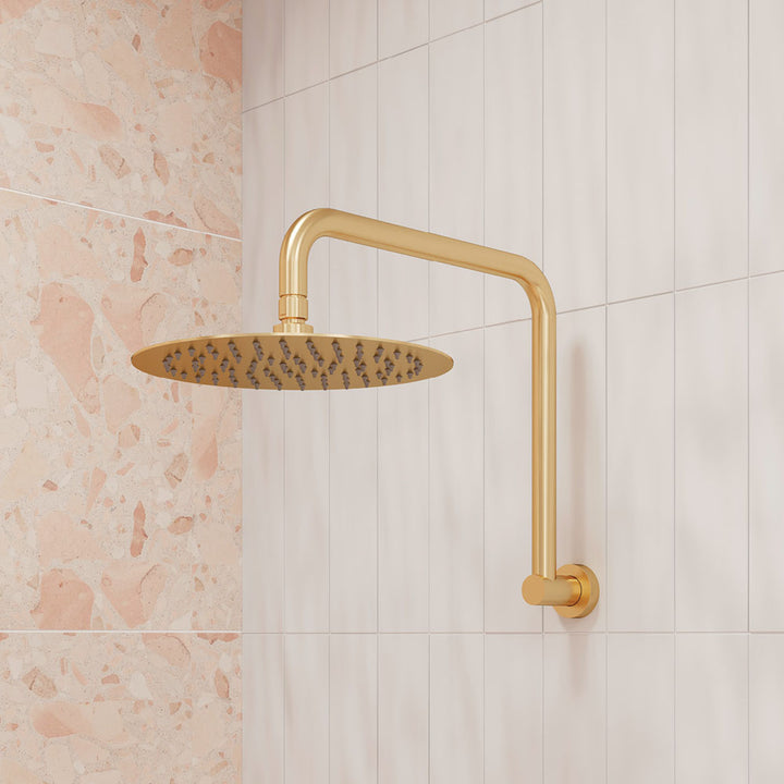 Round Fixed Gooseneck Shower Arm - Urban Brass