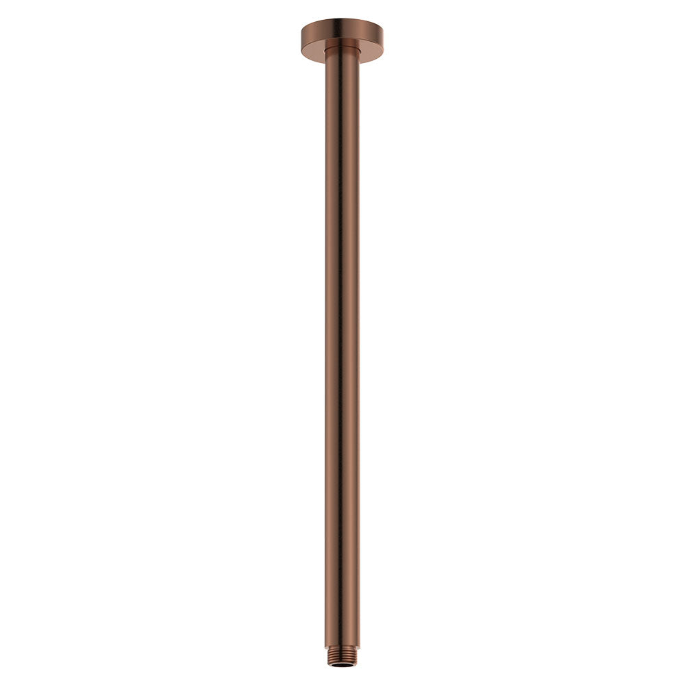 Round Shower Dropper, 450mm - Brushed Copper
