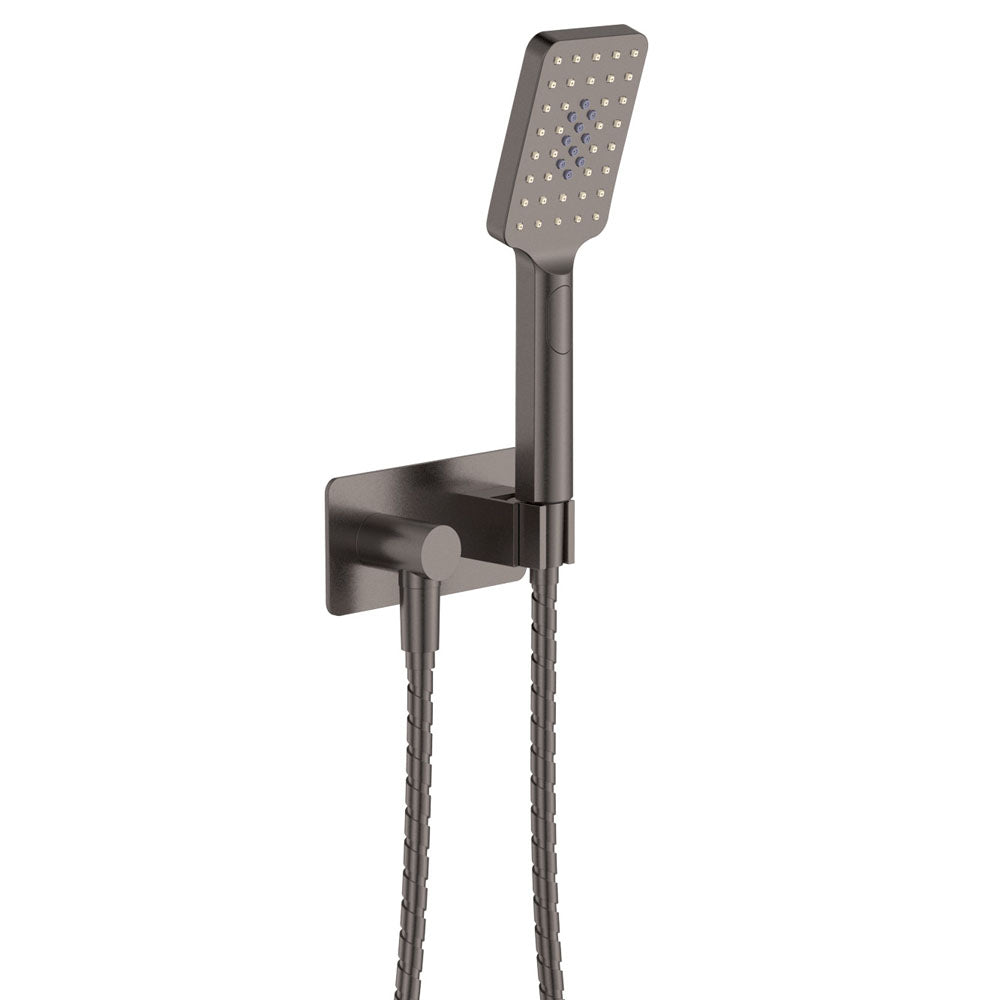 Tono Hand Shower, Rectangular Plate - Gun Metal