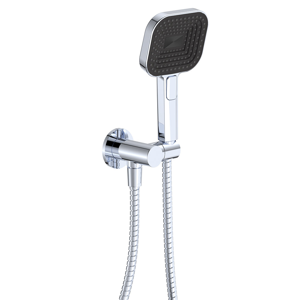 Kuro Hand Shower, Round Plate, Soft Square Head - Chrome