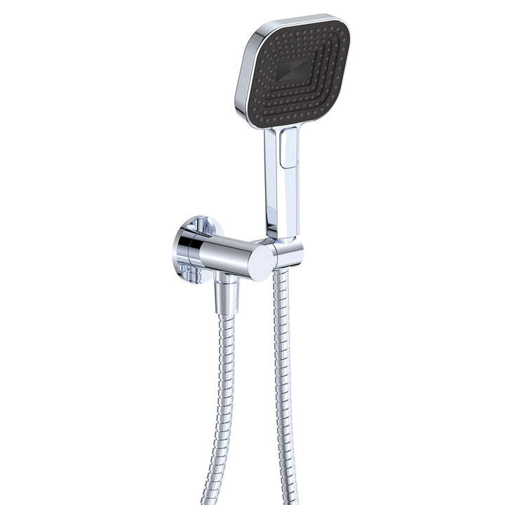 Kuro Hand Shower, Round Plate, Soft Square Head - Chrome