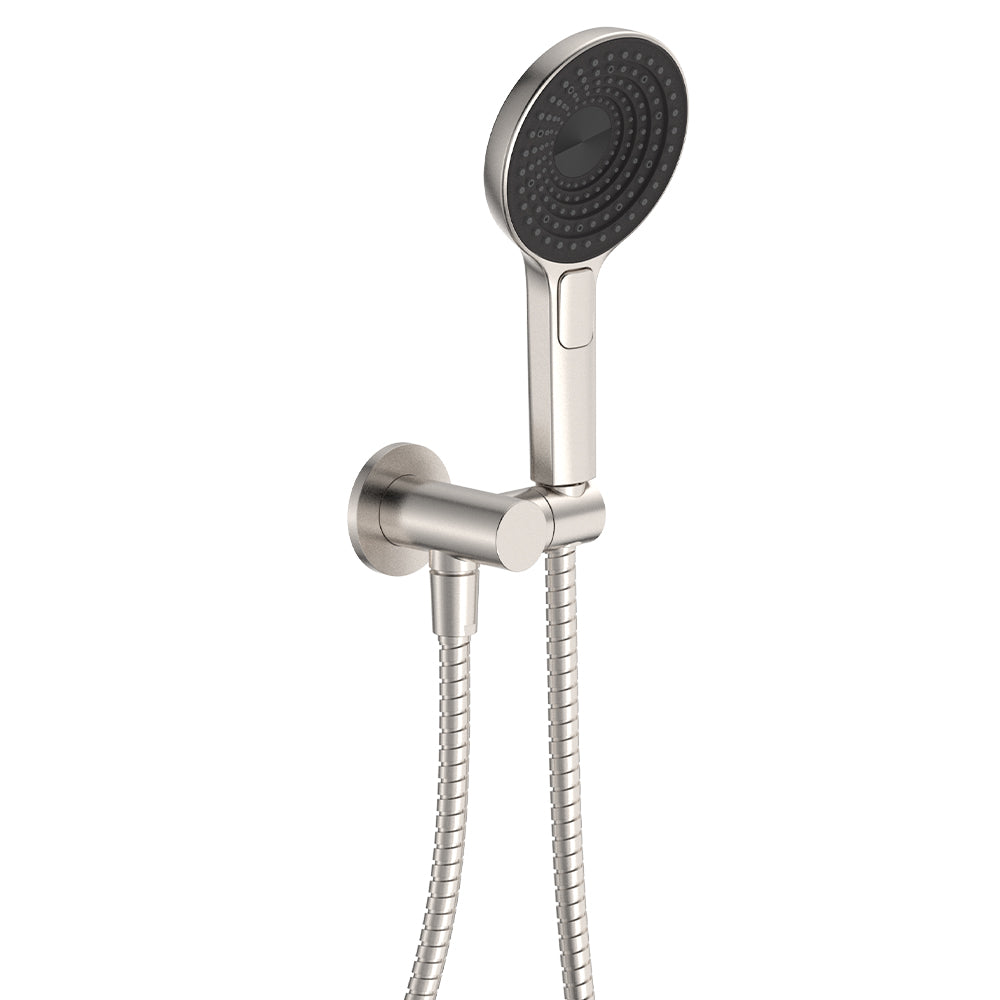 Kuro Hand Shower, Round Plate, Round Head - Brushed Nickel