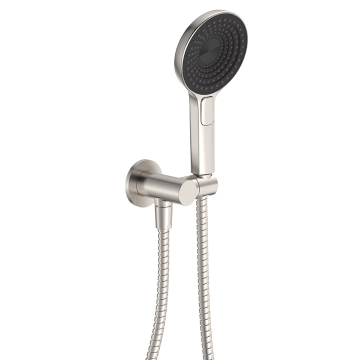 Kuro Hand Shower, Round Plate, Round Head - Brushed Nickel