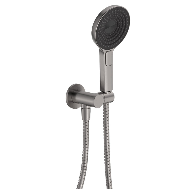 Kuro Hand Shower, Round Plate, Round Head - Gun Metal