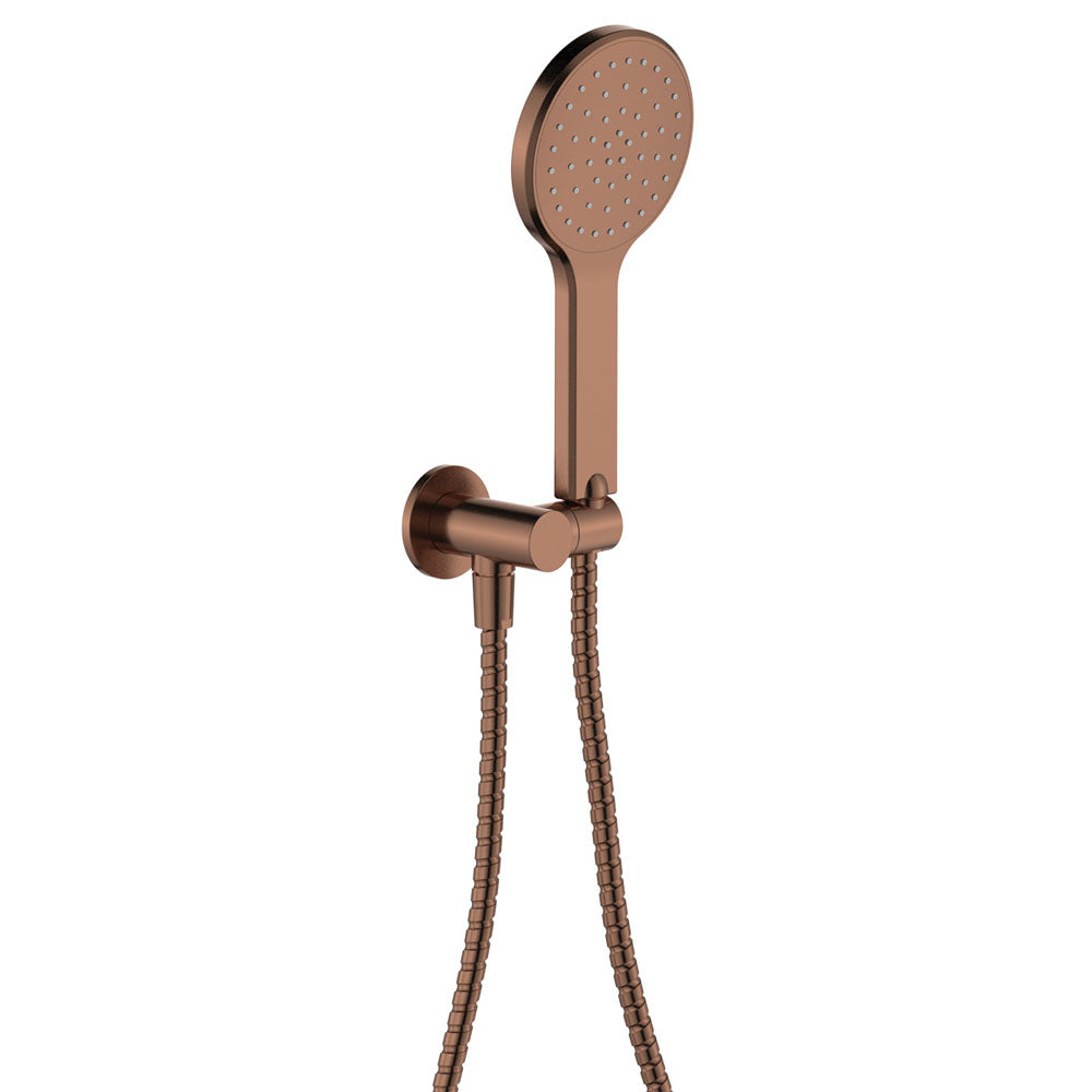 Kaya Hand Shower, Round Plate - Brushed Copper