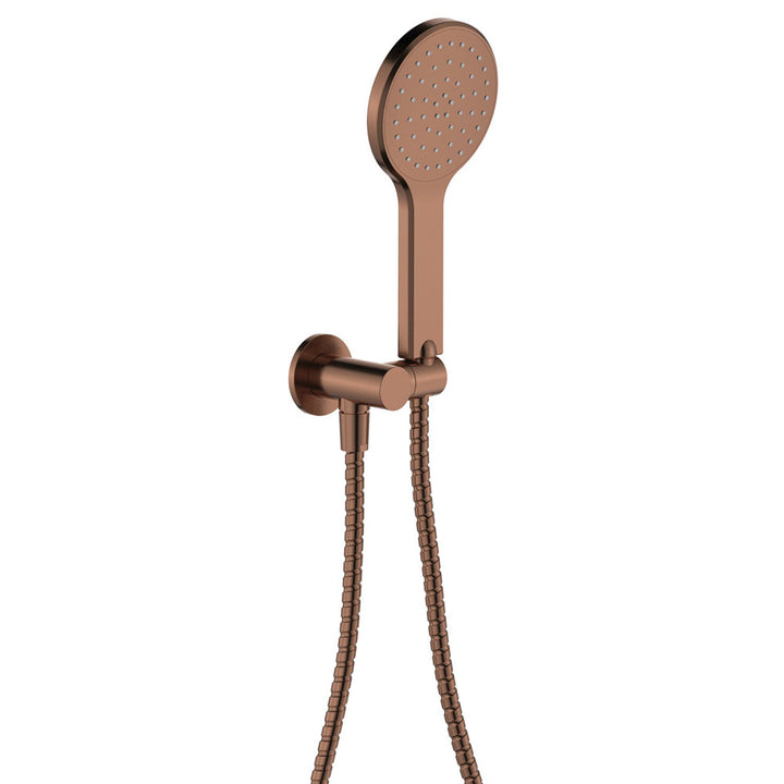 Kaya Hand Shower, Round Plate - Brushed Copper