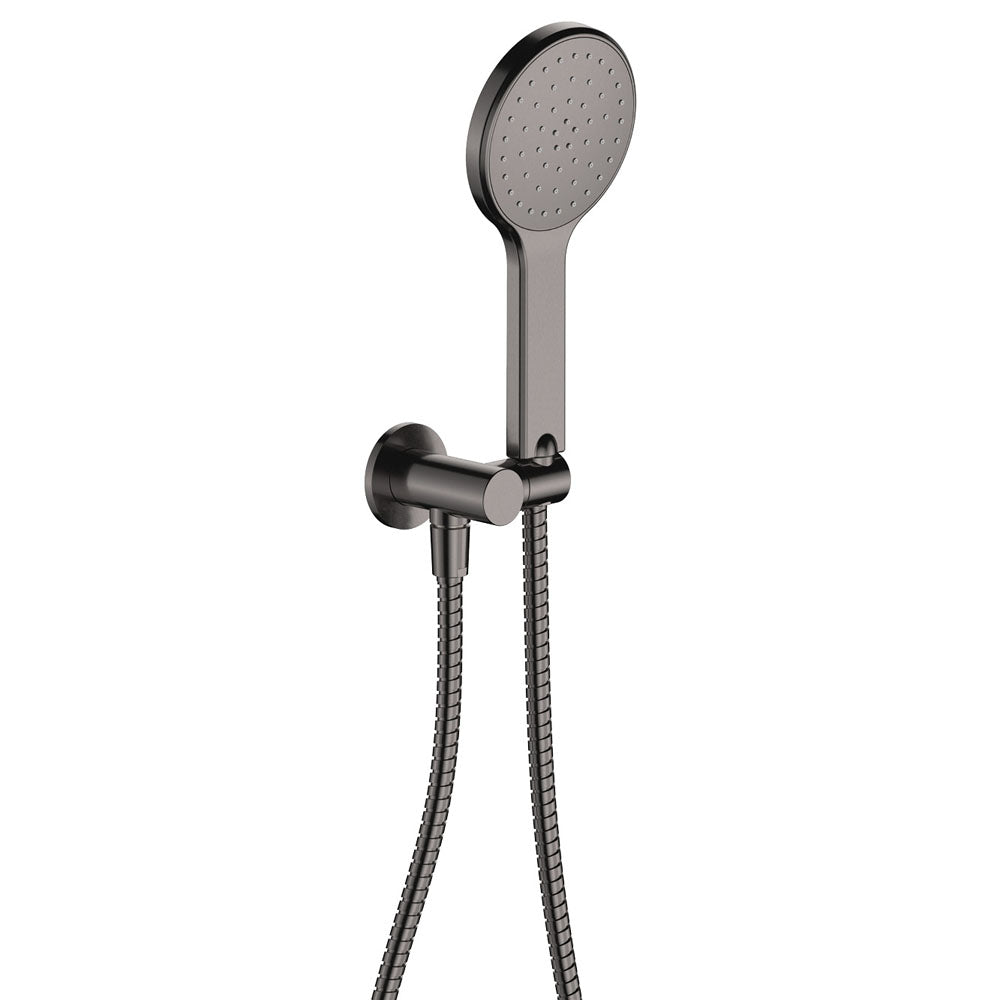 Kaya Hand Shower, Round Plate - Gun Metal