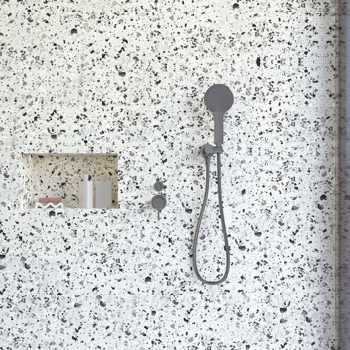 Kaya Hand Shower, Round Plate - Gun Metal