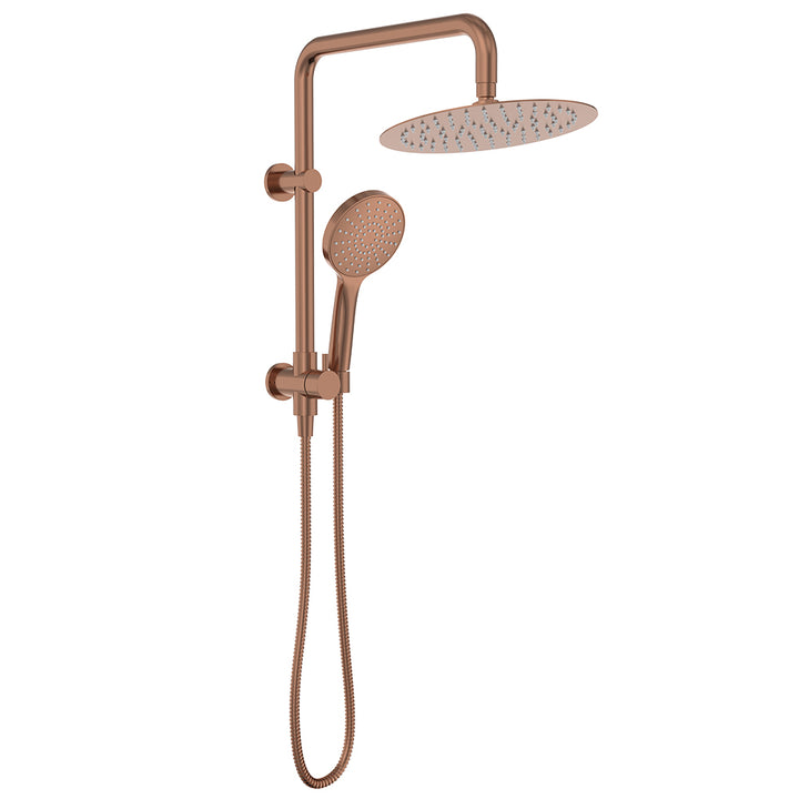 Kaya Twin Half-Rail Shower - Brushed Copper