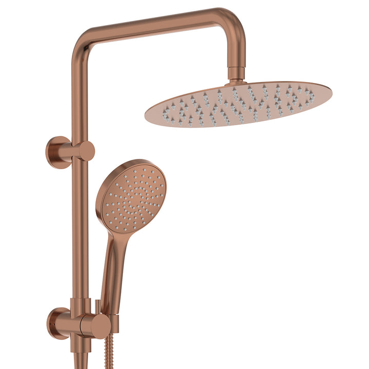 Kaya Twin Half-Rail Shower - Brushed Copper