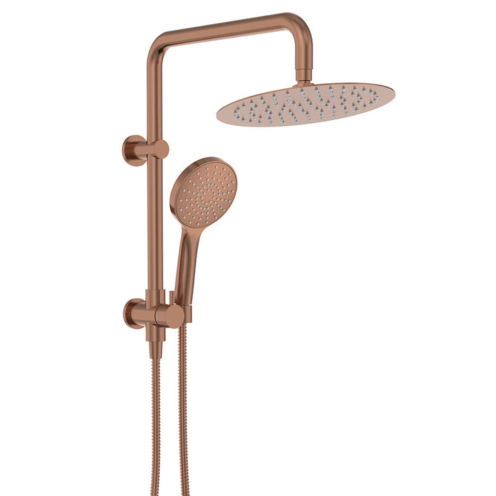 Kaya Twin Half-Rail Shower - Brushed Copper