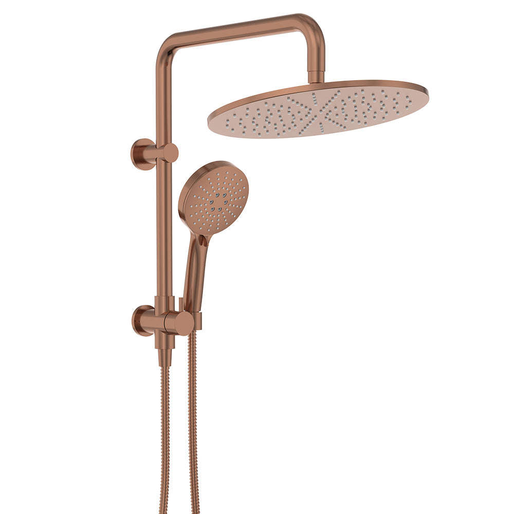 Empire Slim Twin Half-Rail Shower - Brushed Copper