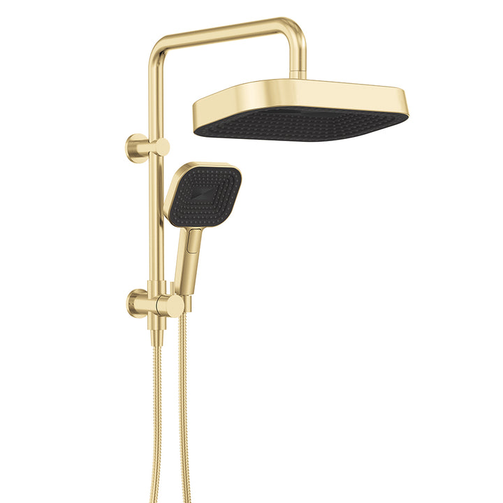Kuro Twin Half-Rail Shower, Soft Square Head - Urban Brass