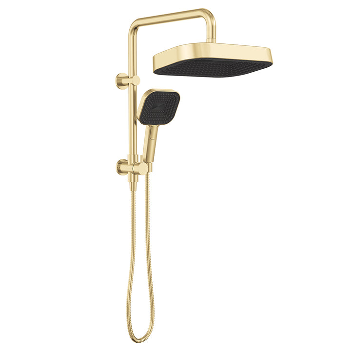 Kuro Twin Half-Rail Shower, Soft Square Head - Urban Brass