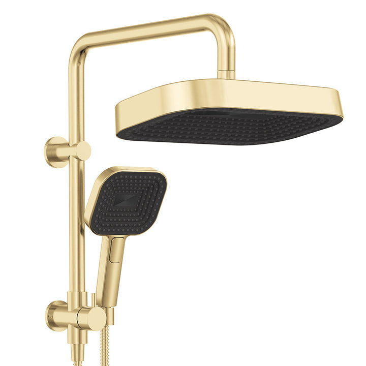 Kuro Twin Half-Rail Shower, Soft Square Head - Urban Brass