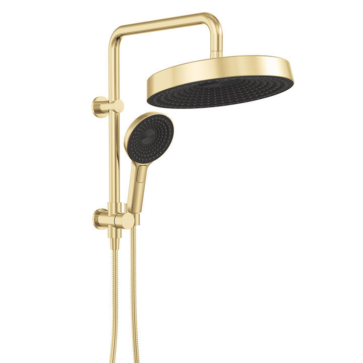 Kuro Twin Half-Rail Shower, Round Head - Urban Brass