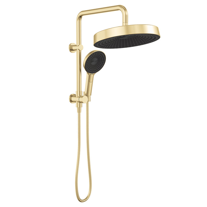 Kuro Twin Half-Rail Shower, Round Head - Urban Brass