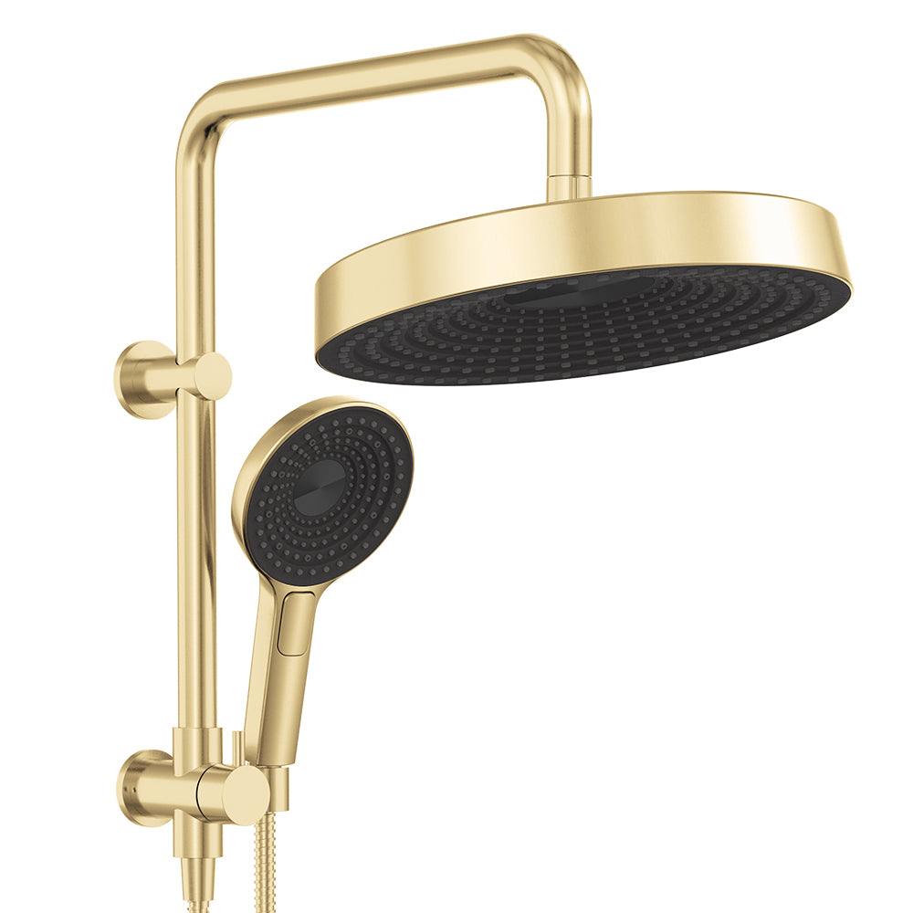 Kuro Twin Half-Rail Shower, Round Head - Urban Brass