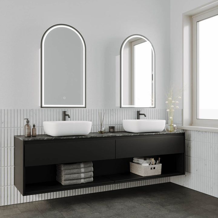 Blanca LED Shaving Cabinet Manhattan Black