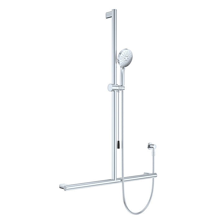 Care Inverted T Rail Shower with Push/Pull Slider - Chrome