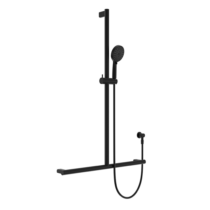 Care Inverted T Rail Shower - Matte Black