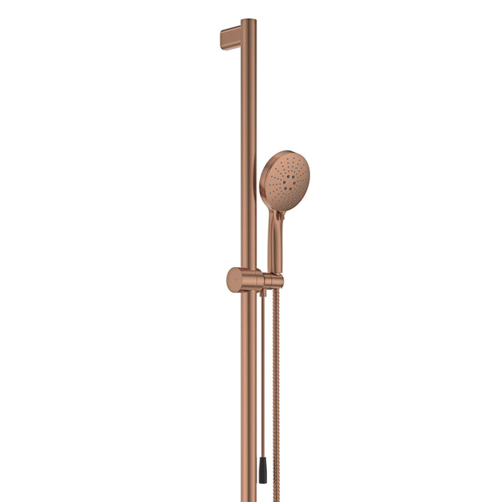 Care Inverted T Rail Shower with Push/Pull Slider - Brushed Copper