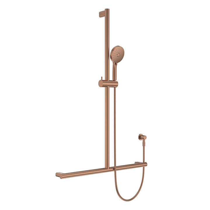 Care Inverted T Rail Shower - Brushed Copper