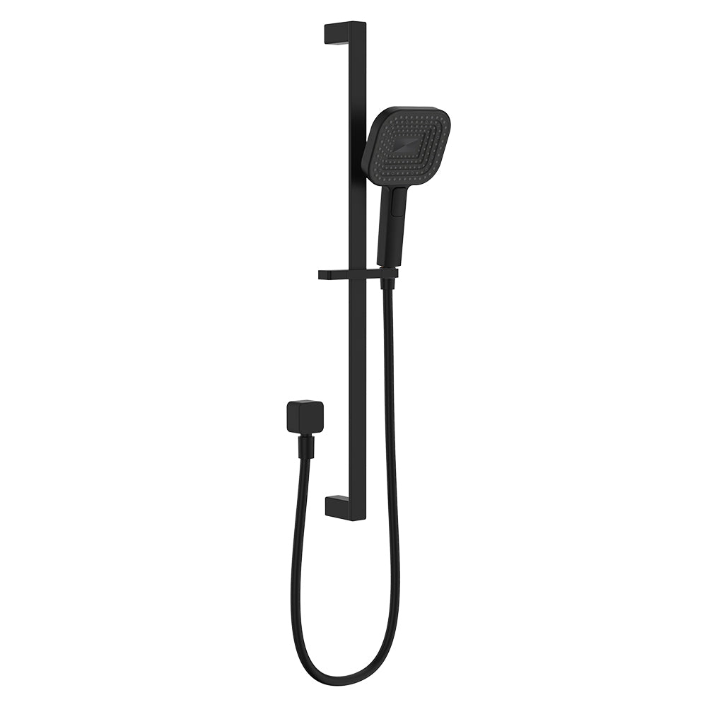 Kuro Rail Shower Soft Square Head - Matte Black