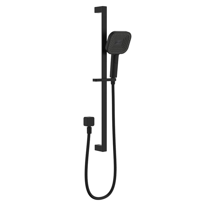 Kuro Rail Shower Soft Square Head - Matte Black