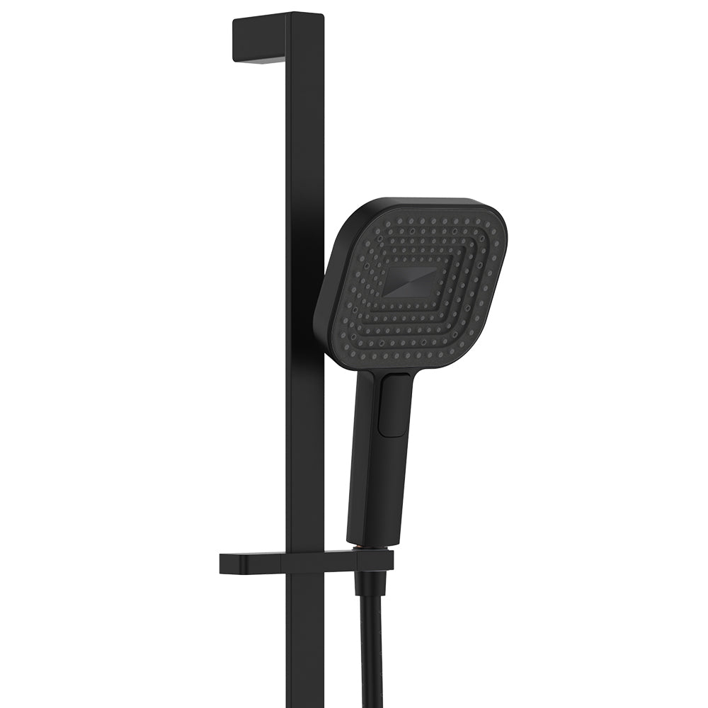 Kuro Rail Shower Soft Square Head - Matte Black