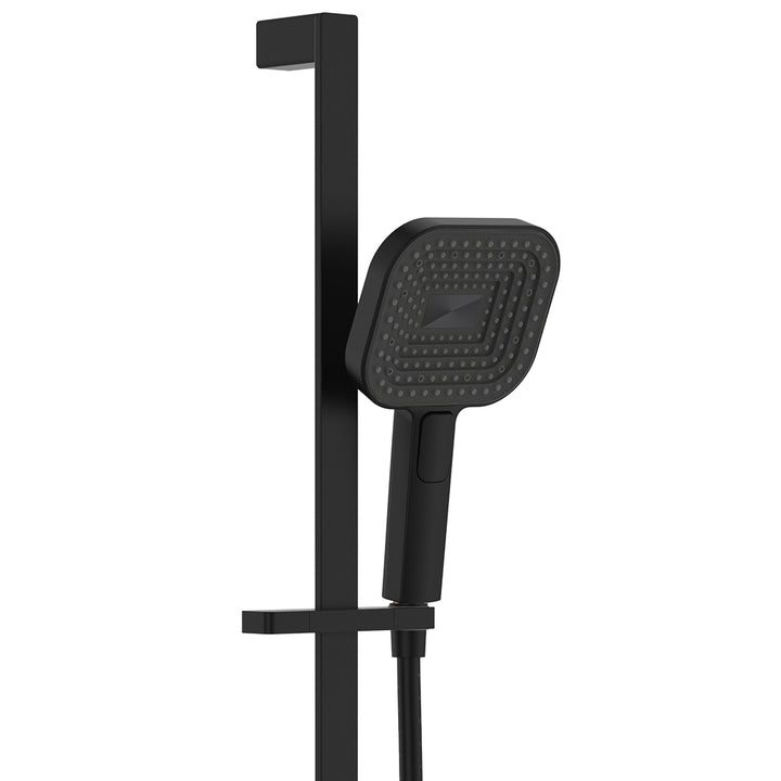 Kuro Rail Shower Soft Square Head - Matte Black