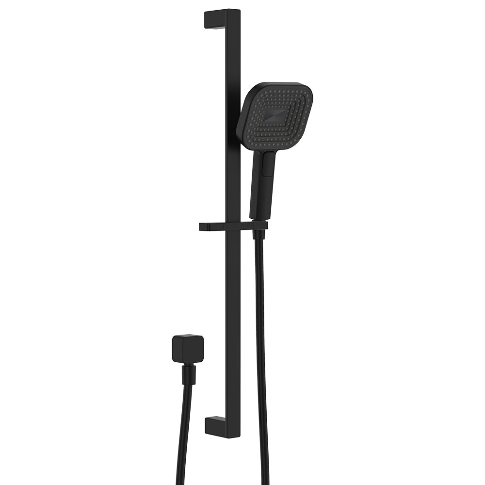 Kuro Rail Shower Soft Square Head - Matte Black