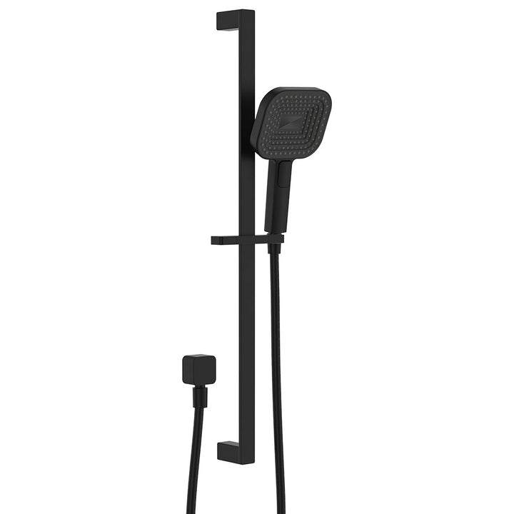 Kuro Rail Shower Soft Square Head - Matte Black