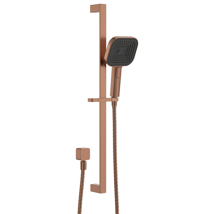 Kuro Rail Shower Soft Square Head - Brushed Copper