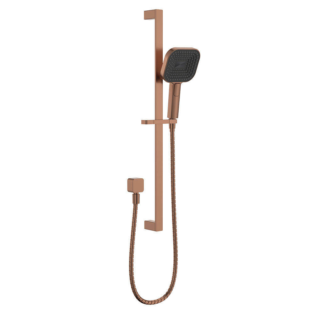 Kuro Rail Shower Soft Square Head - Brushed Copper