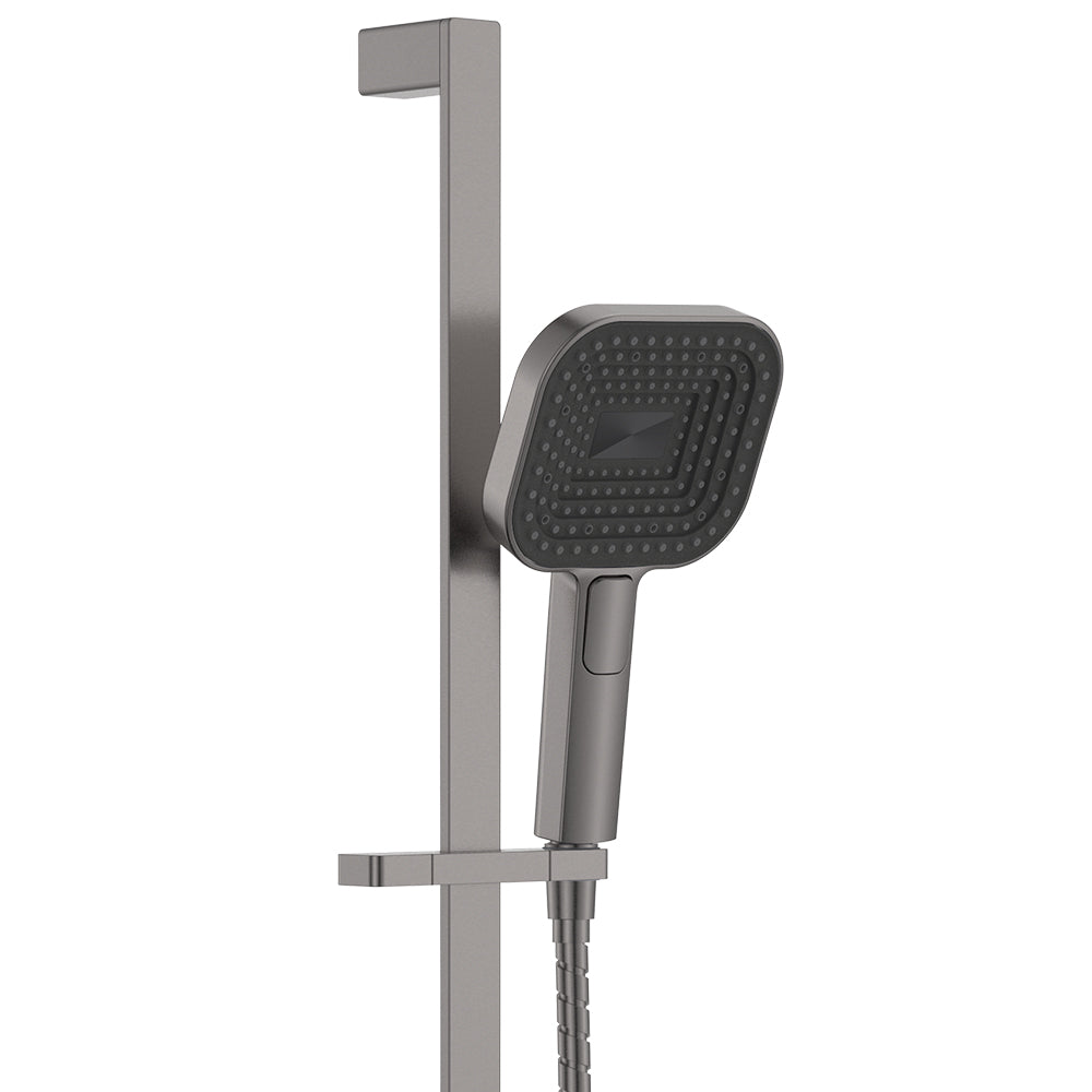 Kuro Rail Shower Soft Square Head - Gun Metal