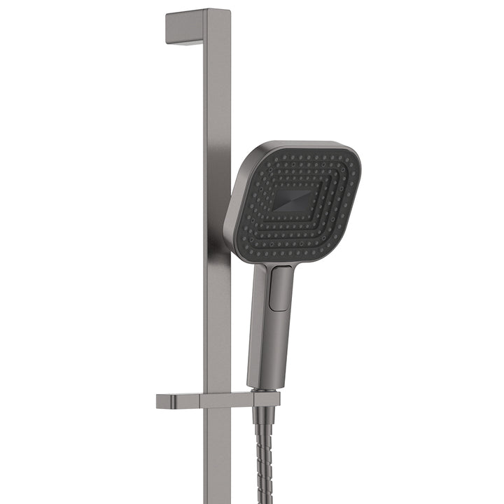 Kuro Rail Shower Soft Square Head - Gun Metal
