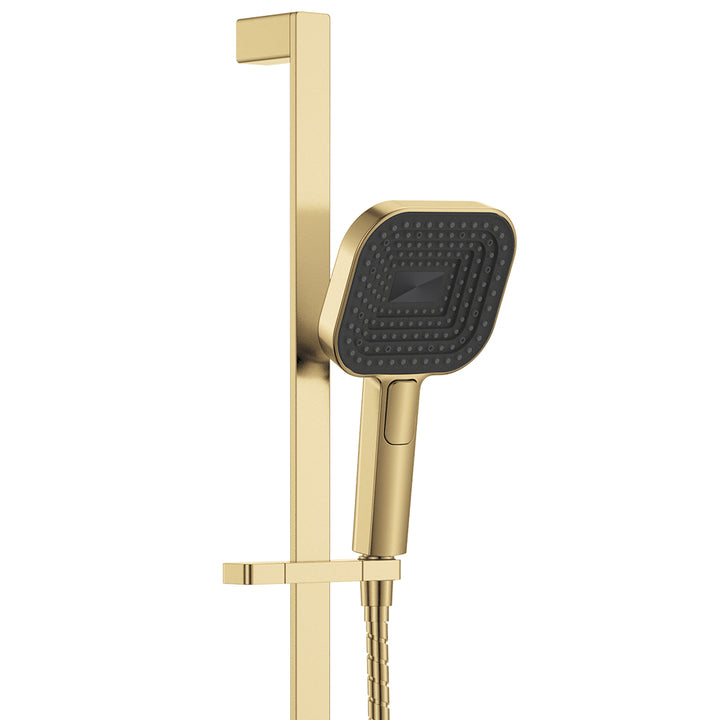 Kuro Rail Shower Soft Square Head - Urban Brass